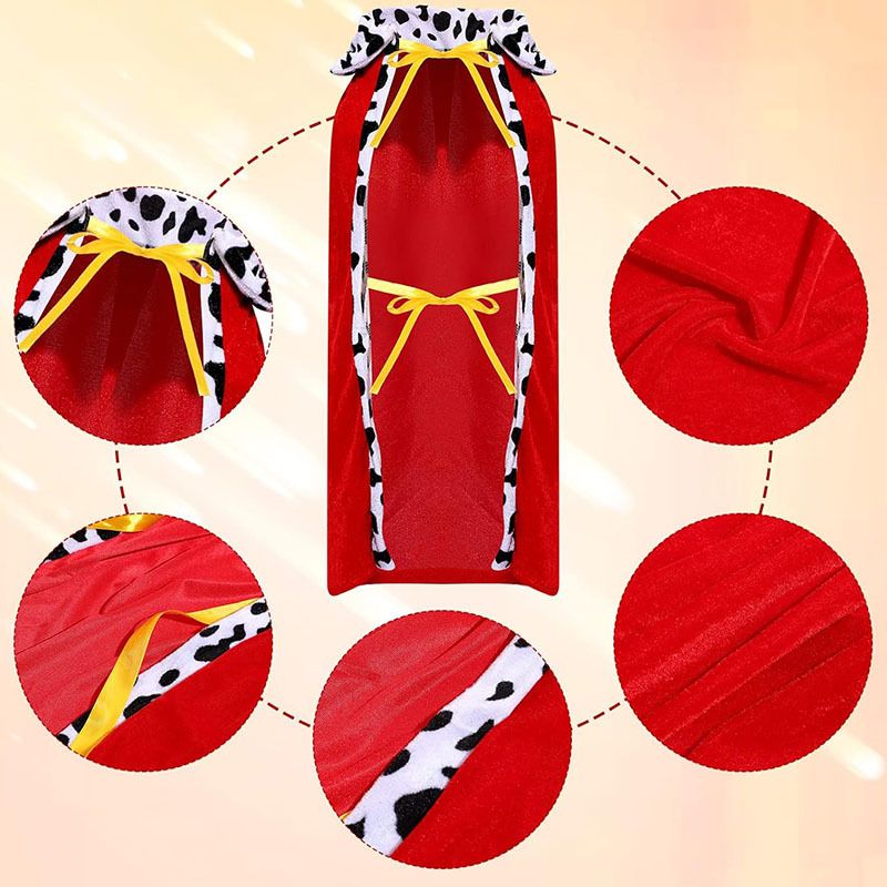 Mantello per animali domestici, corona, cappello da re per cani, mantello, costume da principe di Natale, set per feste di gioco di ruolo di Halloween_voghion.com
