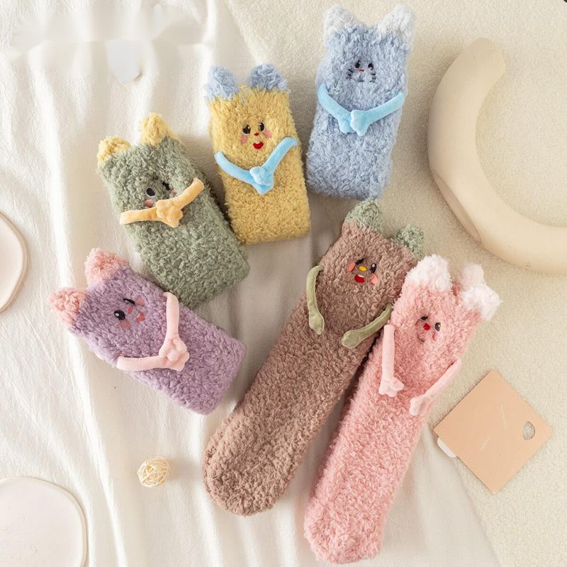 Caramela Kinder Herbst/Winter Neue Schlaf Mädchen Boden Süße Handtuch Dicke Damensocken_voghion.com