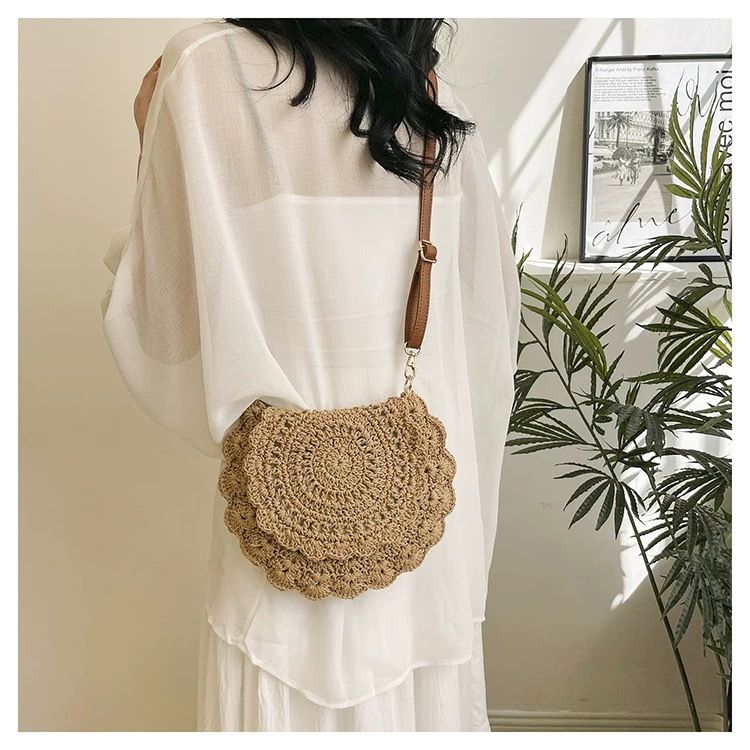 Borsa a tracolla regolabile in tessuto - Borsa da spiaggia estiva per donna_voghion.com
