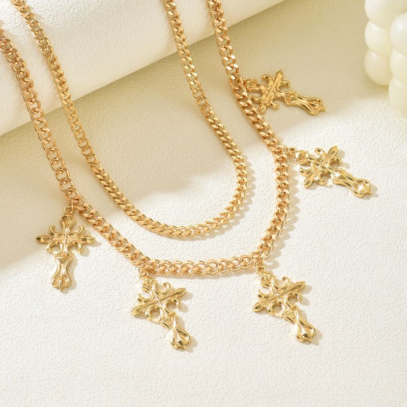Catena per la vita con ciondolo a croce all'ingrosso, gioielli personalizzati europei e americani, design impilabile multistrato da donna, catena per il corpo sexy_voghion.com
