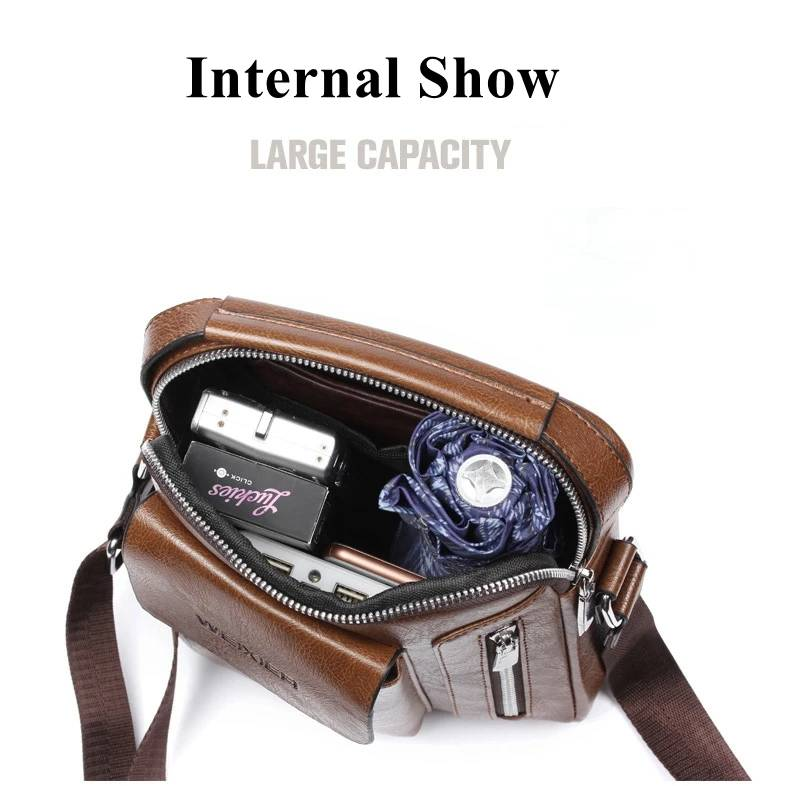 Schoudertassen voor heren Crossbodytas Multifunctionele handtassen voor heren Capaciteit PU-leren tas voor mannelijke messengertassen Tote Bag_voghion.com