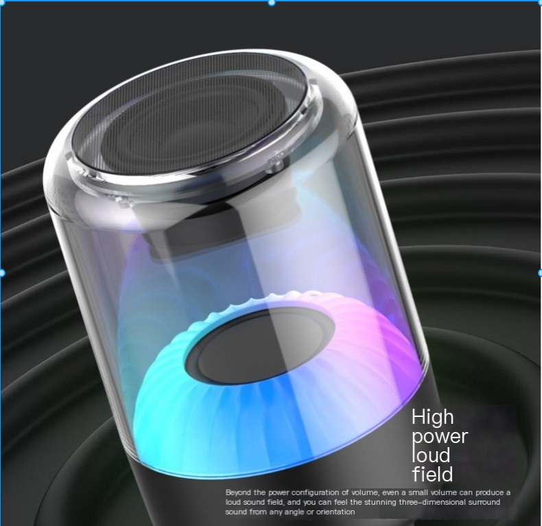 Langaton Bluetooth-kaiutin, suuren äänenvoimakkuuden minikaiutin, RGB-ulkokäyttöinen kannettava kannettava kannettava autoon asennettu pieni teräskanuuna_voghion.com