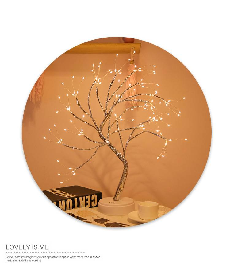 108 luces LED creativas de árbol de perlas llenas de estrellas, regalo táctil, decoración navideña para dormitorio, luz de noche_voghion.com