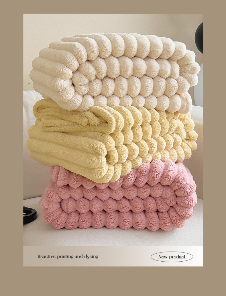Nieuwe luxe effen konijnenbont fleece deken - Hoge GSM flanel ultra dikke en zachte melk fleece voor alle seizoenen_voghion.com