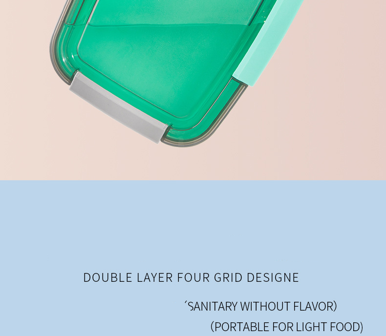 Microwave-Safe Bento Box With 2-Tier Compartments - Leakproof Lunch Container For Office Meal Prep (Dishwasher Safe BPA-Free Plastic)_voghion.com