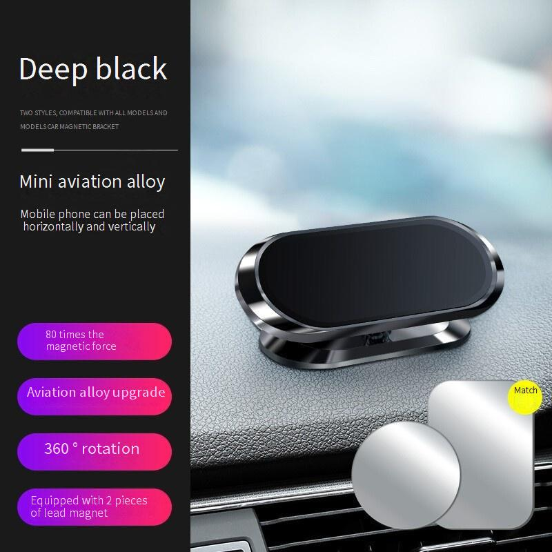Magnetic Car Phone Mount Holder, 360° Rotatable Dashboard Phone Stand, Universal Sticky Car Accessories For IPhone & Android, Black/Silver_voghion.com