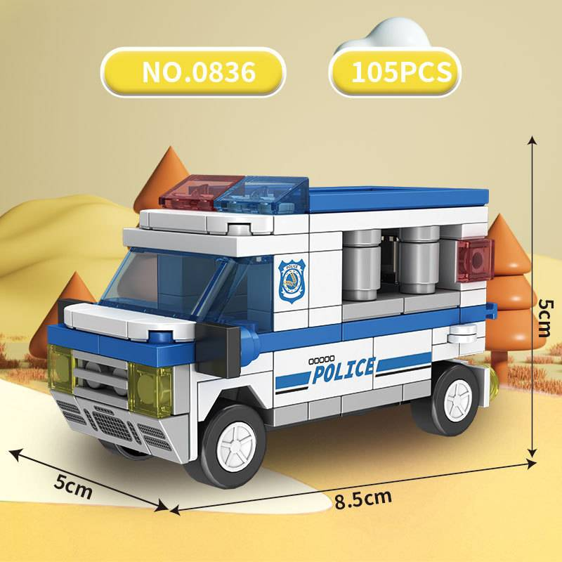 Compatible With Lego Toy Building Blocks City Transportation, Cartoon Car Assembly Engineering Car Toys Male Puzzle Model Building Blocks_voghion.com