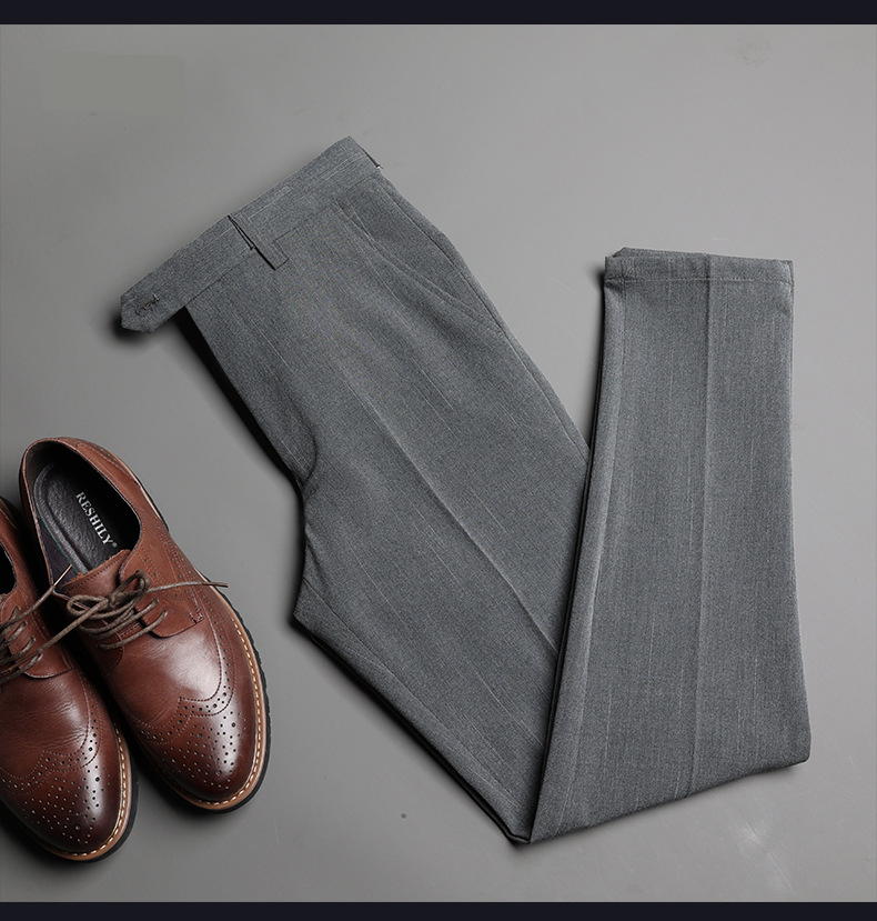 Men's Slim Fit Dress Pants For Business Casual - Wrinkle-Free & Stretchable Polyester Blend Trousers With Comfortable Tailored Fit_voghion.com
