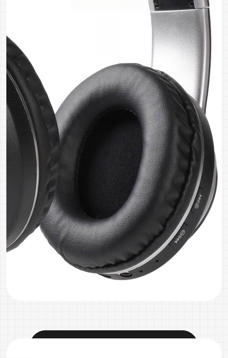 Draadloze Bluetooth-koptelefoon, opvouwbaar, stereobas-headset met led-licht en ingebouwde microfoon, 8 uur speeltijd, dubbele modus (BT/TF), voor sportmuziek_voghion.com