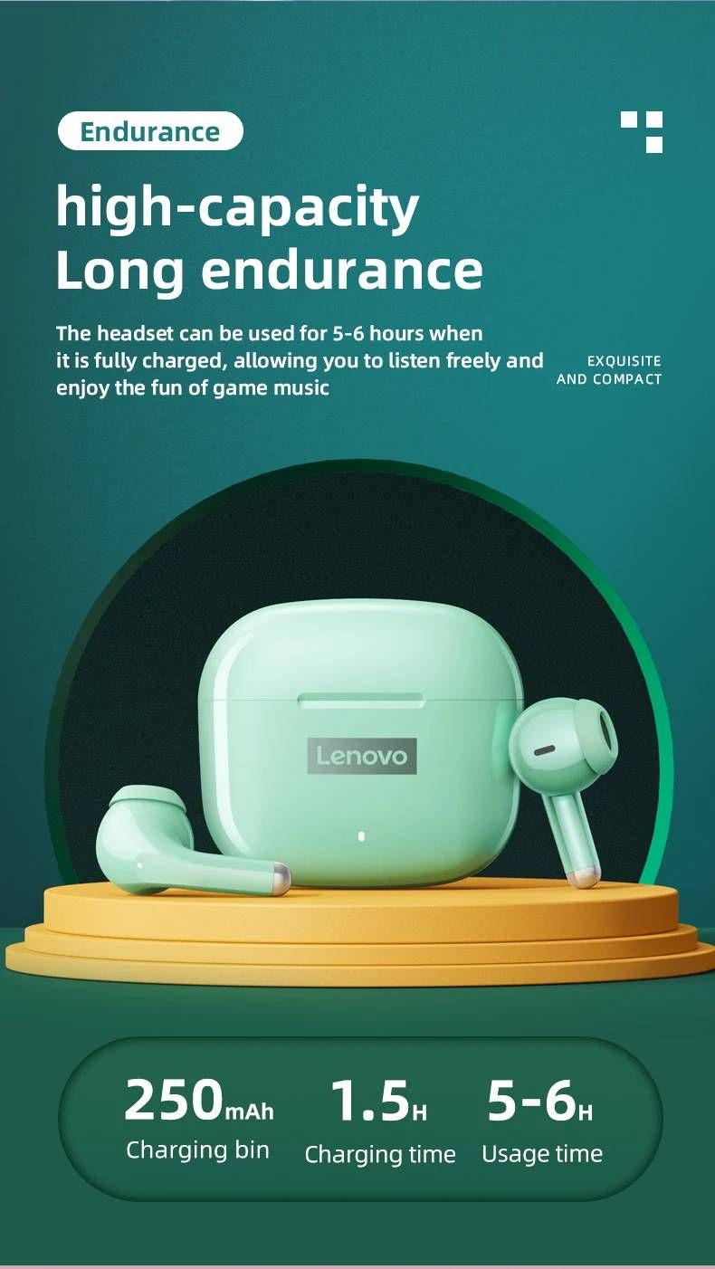 Original Lenovo LP40 Plus Bluetooth Wireless Headset Noise Reduction Headphones Stereo Sports Earbuds With Mic Gaming Headset_voghion.com