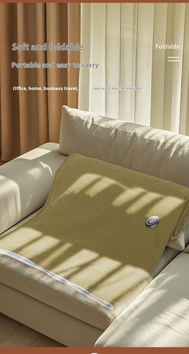 Manta eléctrica de bajo voltaje con 3 temperaturas ajustables, ultrasuave y portátil para el hogar, la oficina y viajes (150 x 80 cm, alimentación por USB)_voghion.com