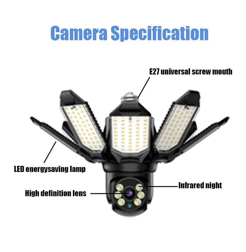 Dual-Band 4MP WiFi Security Light Bulb Camera - 360° PTZ Smart Surveillance With Color Night Vision (2.4G/5G Motion Tracking 2-Way Audio)_voghion.com