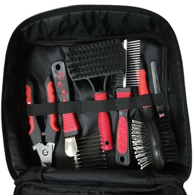 Conjunto de ferramentas de limpeza para luvas de animais de estimação, pente com nó, escova para remoção de pelos, cuidados com pelos, gato, cachorro, tosa, cortador de unhas, lima_voghion.com