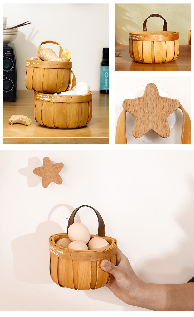 Cestino da parete in bambù intrecciato a forma di testa di cipolla da cucina, contenitore per zenzero e aglio_voghion.com