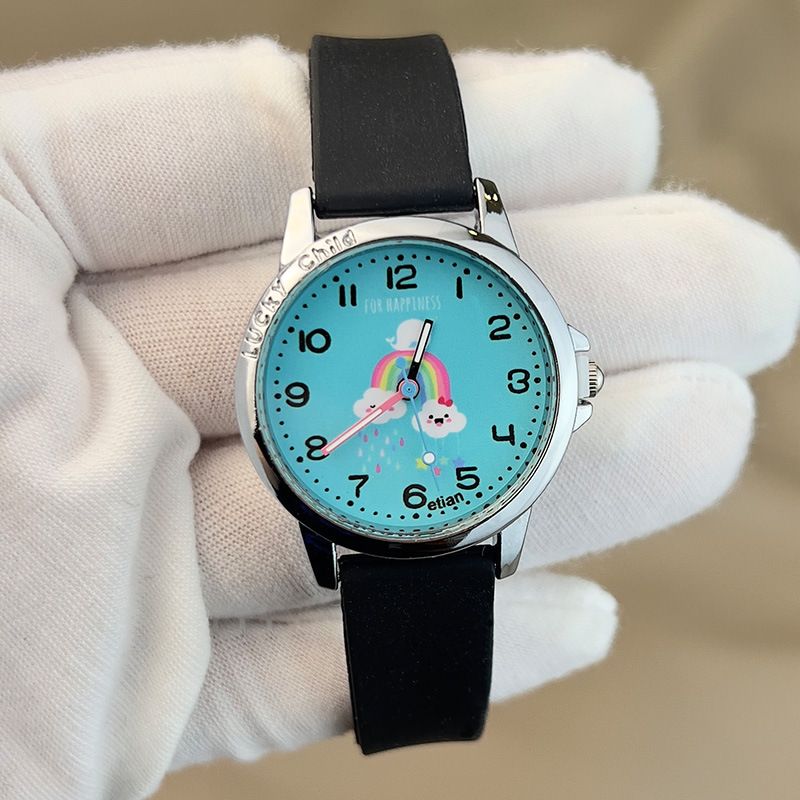 Student Watch Children's Watch Cute Rainbow Silicone Watch Luminous Pointer Student Watch_voghion.com