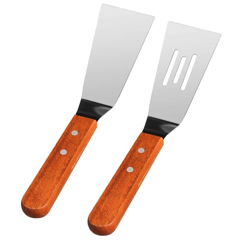 2 X 22 Gas BBQ Charcoal Griddle And Universal Grease With Flat 36 Handles Steel Stainless Rectangular Top Grill Plate NonStick_voghion.com