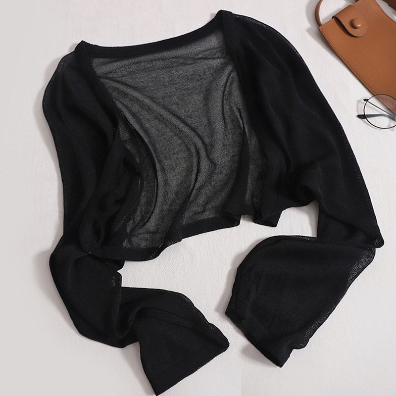 hot selling Women's Summer Korean Version Casual Fashion Gentle Versatile Knitted Long Sleeves Sun Protection Cardigan Tops_voghion.com