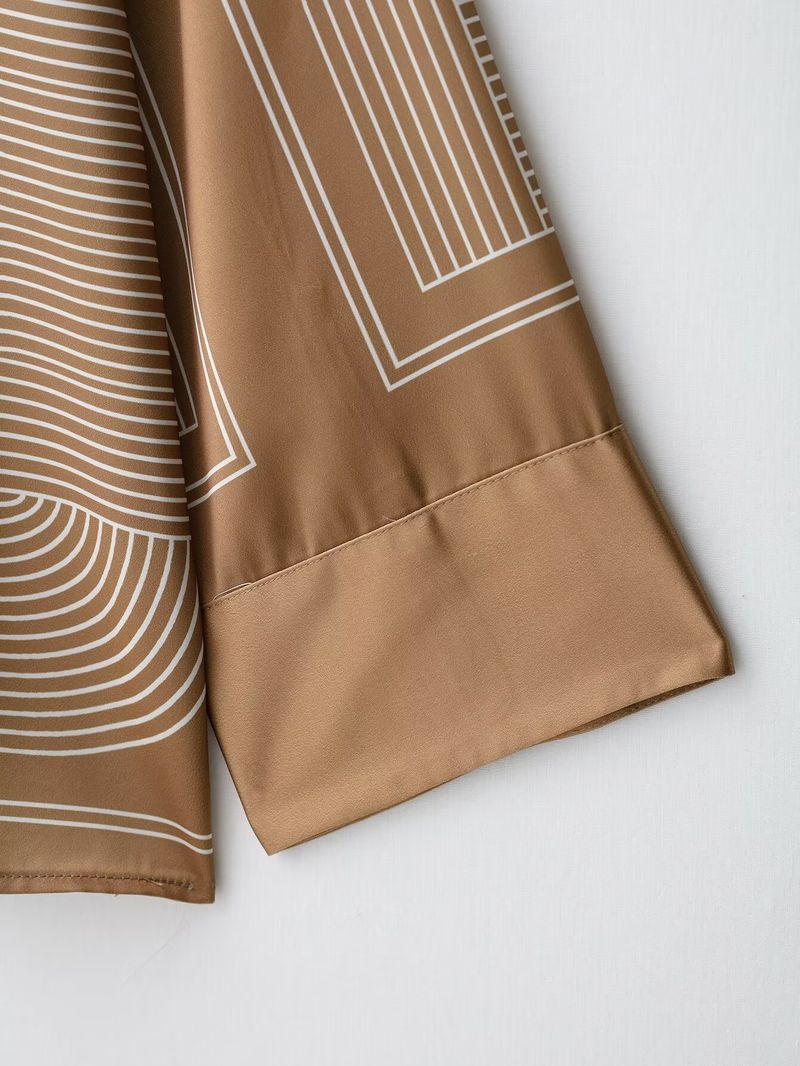 Geometric Print Women's Shirt & Casual Pants Set – Trendy Streetwear Outfit (XS-L) | Lightweight Polyester For Fall_voghion.com