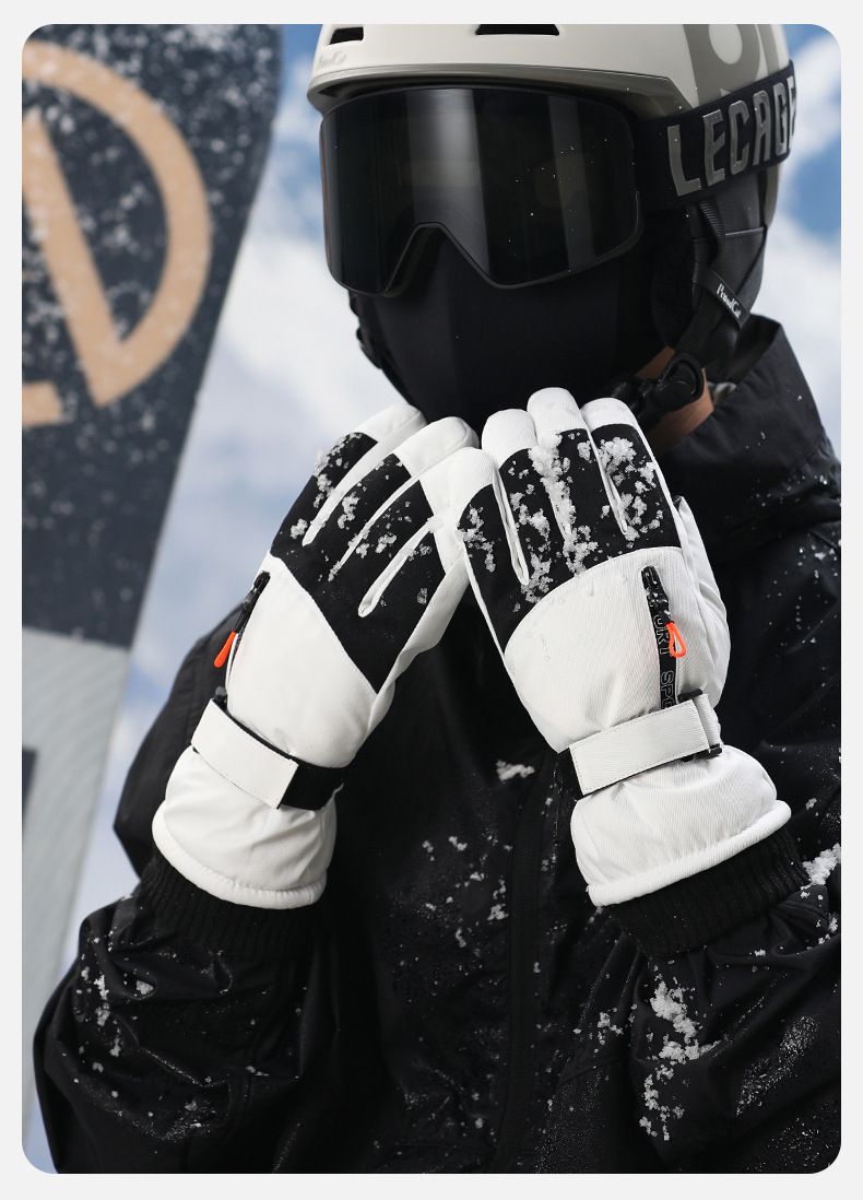 Gants de ski d'hiver doublés polaire, épais, pour hommes et femmes, pour les activités de plein air, déperlants, coupe-vent, antidérapants et compatibles avec les écrans tactiles._voghion.com