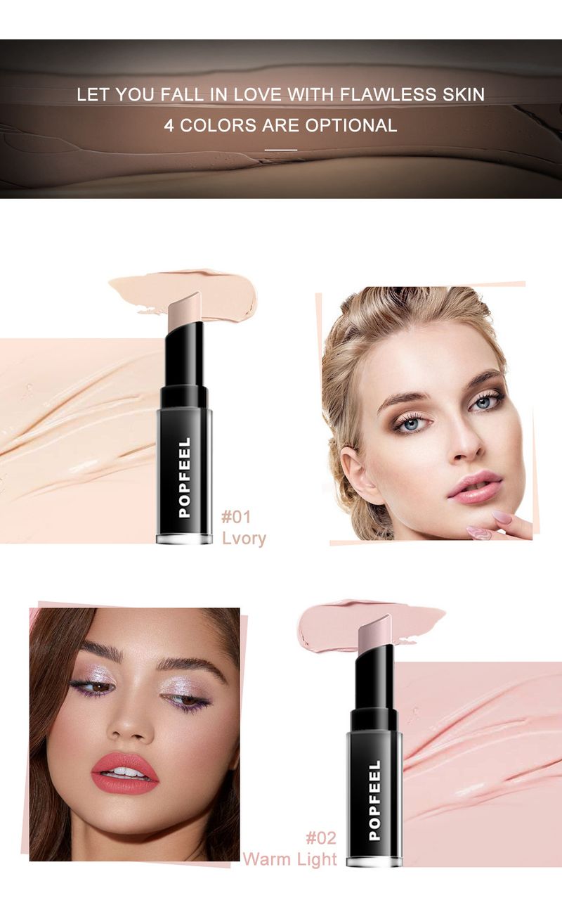 Eye Shadow POPFEEL 3D Concealer Highlighter Stick Pearlescent Contouring Brightening Cream Concealer Stick Makeup_voghion.com