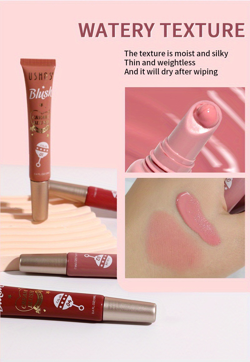USHAS4 farbe flüssiges pulver rouge lidschatten lippen und wange dual zweck gesichts reparatur natürliche feine flash highlight_voghion.com