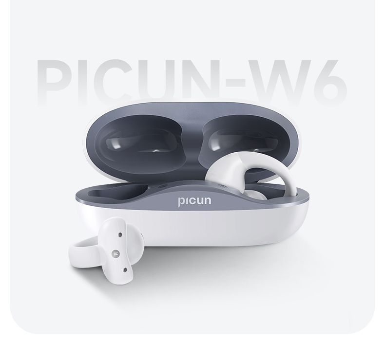 Picun Open Wireless Earbuds Bluetooth 5.3 Mikrofon Clip On Ear Kopfhörer Ladehülle Kompatibel mit iPhone_voghion.com