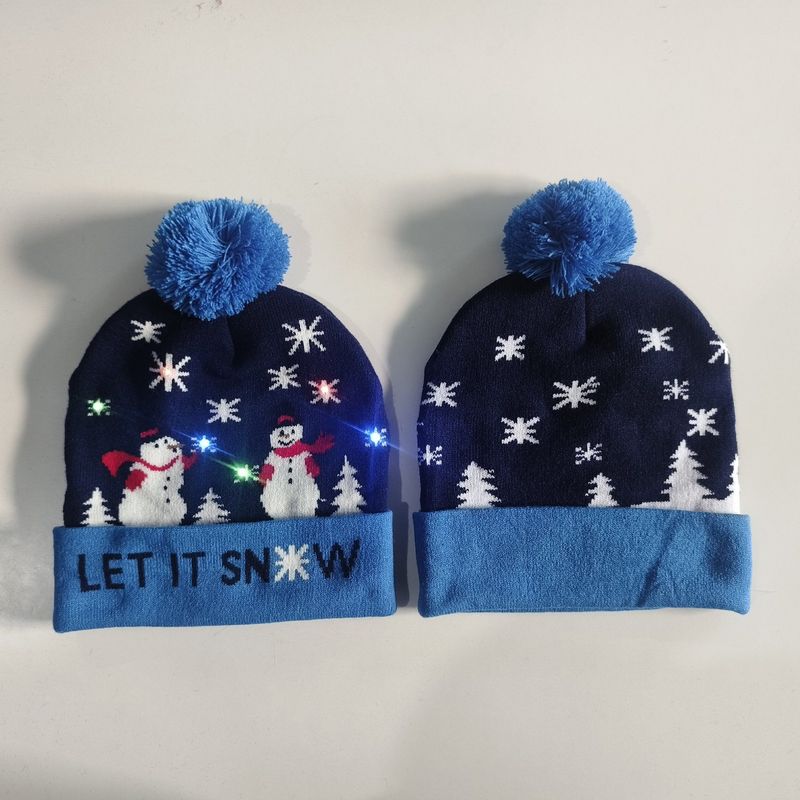 New Year Glowing Christmas With LED Colorful Flashing Lights Adult And Children Universal Warm Knitted Wool Hat_voghion.com