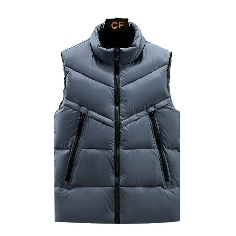Daunen-Baumwollweste für Herren, bedruckt, Herbst- und Wintertrend, Teamjacke, große Arbeitskleidung, Weste, bedruckt, Großhandel_voghion.com