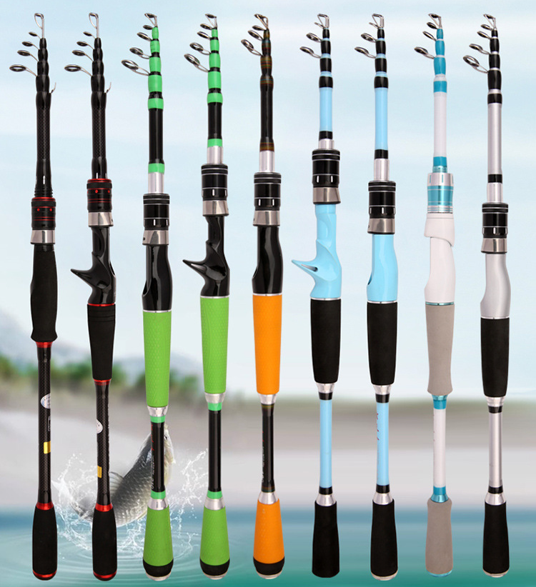 Carbon Telescopic Lure Short Section MH Adjustment Super Hard Convenient Fishing Rod Gun Straight Handle Vibration Type Sea Rod Casting Rod Set_voghion.com