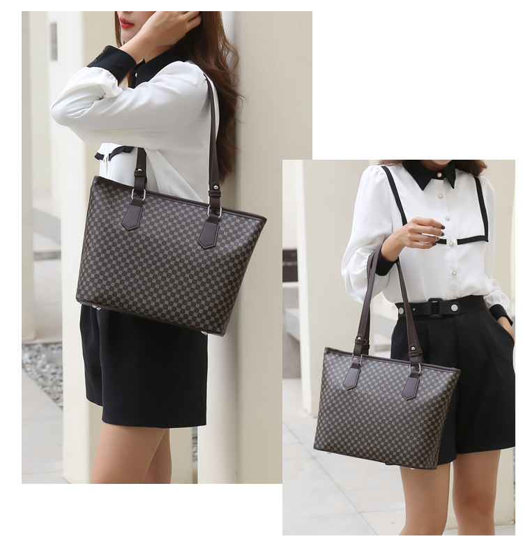 Women's Bag Fashion Printing Solid Color Large Capacity Large Capacity Mother And Child Bag Three Piece Handbag Shoulder Bag_voghion.com