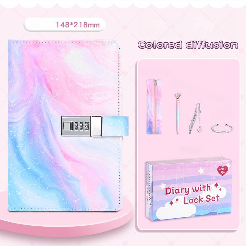A5 Lockable Password Journal Notebook - PU Leather Cover, 90 Sheets 100g Woodfree Paper, Vintage Style Diary For Students & Creative Writing_voghion.com
