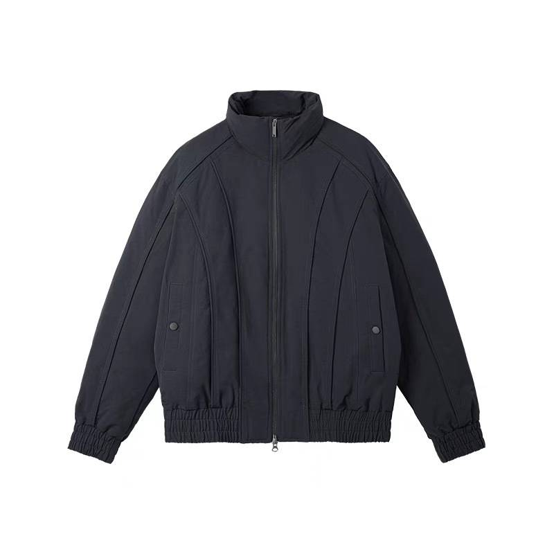 Men’s Stylish Short Puffer Jacket – Lightweight Duck Down, Stand Collar, Slim Fit (M-XXXL, Black/Army Green/Navy)_voghion.com