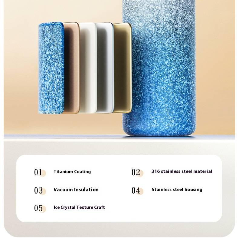 Copo térmico premium com revestimento de titânio e isolamento a vácuo – Mini garrafa térmica de aço inoxidável 316 com alça, presente moderno_voghion.com