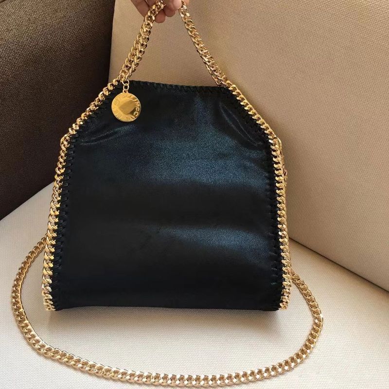 Stella Mccarey Falabella Große Einkaufstasche Designertasche Damen Schwarz Einkaufskette Taschen Geldbörse Messenger Leder Handtaschen_voghion.com