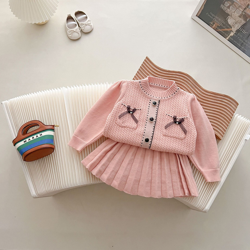 JINYONG Pullover Neue kleine duftende gestrickte zweiteilige Damen Schatz Set Mädchen Rock_voghion.com