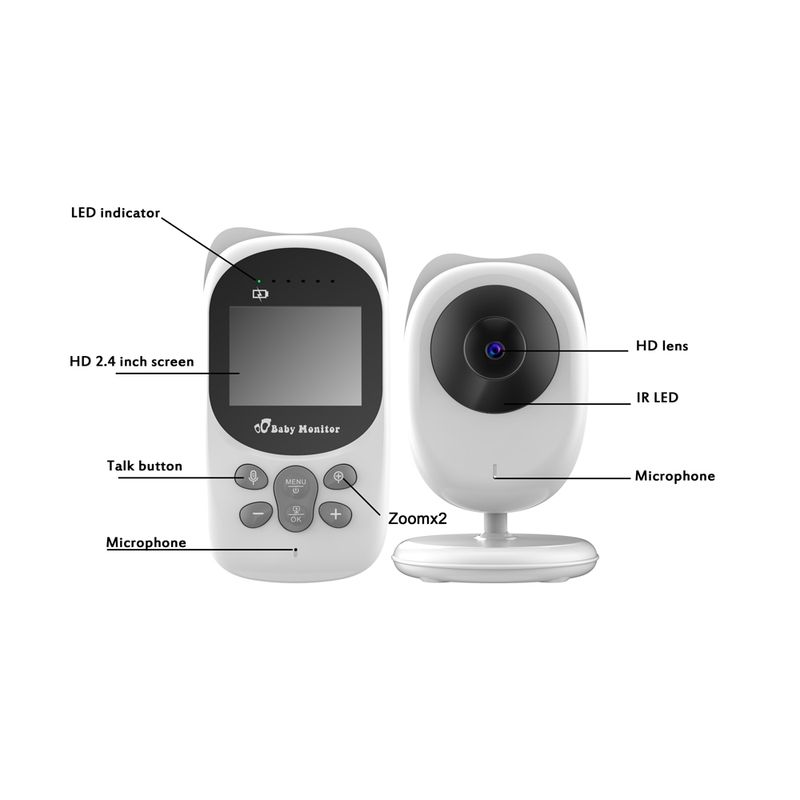 SP990 2.4 inç LCD Ekran Bebek Monitörü Bakım Kamerası (ABD Fişi)_voghion.com