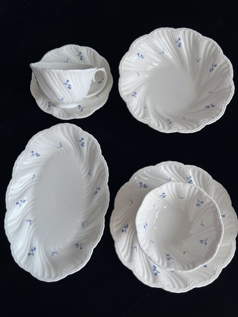 Blue Flower Ceramic Tableware Oval Plate 2025 Fall/Winter New_voghion.com
