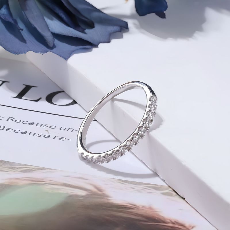 Anello impilabile Lives Three Worlds Diamond da 1 carato per donna, semplice, alla moda, versatile e di alta qualità._voghion.com