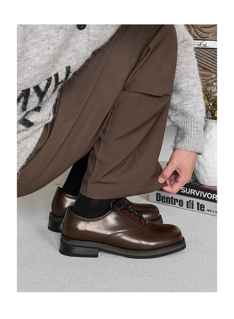 ShoeVault, scarpe casual in pelle stile britannico, con punta quadrata, foderate in pile invernale, per uomo e donna, con rialzo in altezza_voghion.com