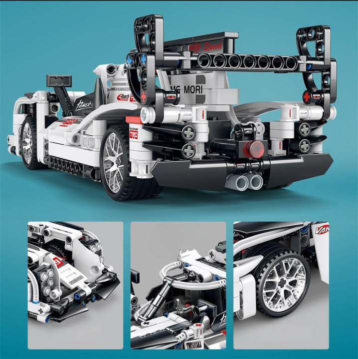 Blocchi di costruzione vendita calda auto da corsa puzzle alta difficoltà bambini ragazzi tirare indietro auto tecnologia parti auto sportive assemblaggio blocchi di costruzione giocattoli_voghion.com