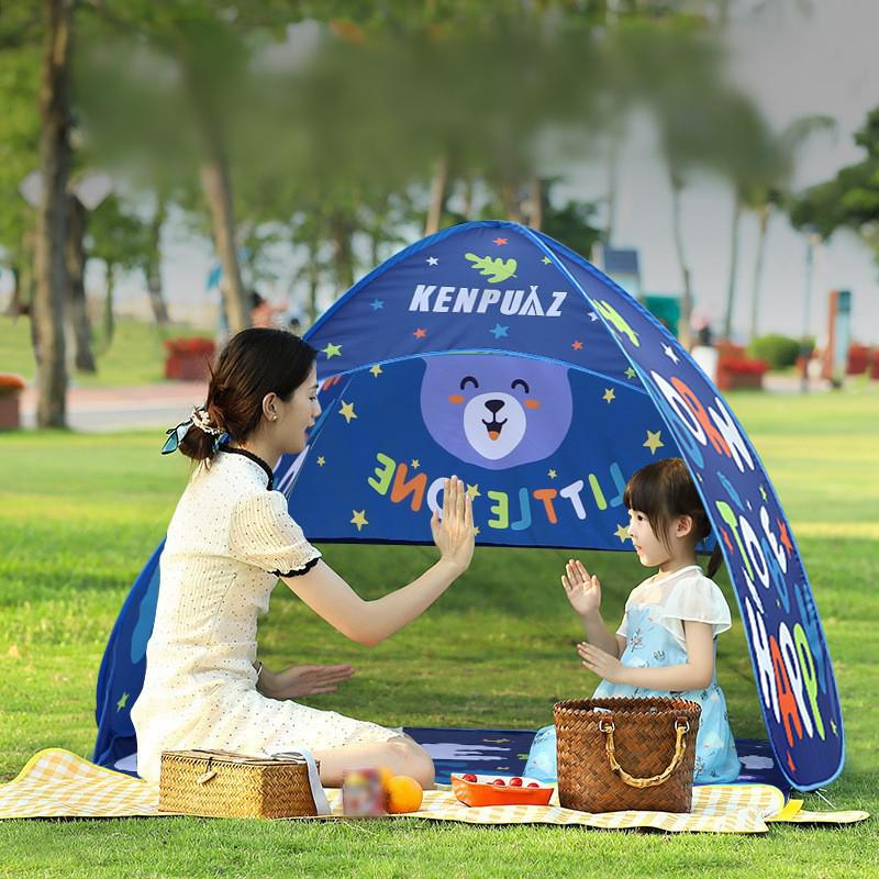 Tenda da spiaggia a scomparsa istantanea UPF 50+, riparo solare portatile per campeggio all'aperto, installazione automatica, antivento, leggera, include borsa per il trasporto e picchetti per sabbia._voghion.com