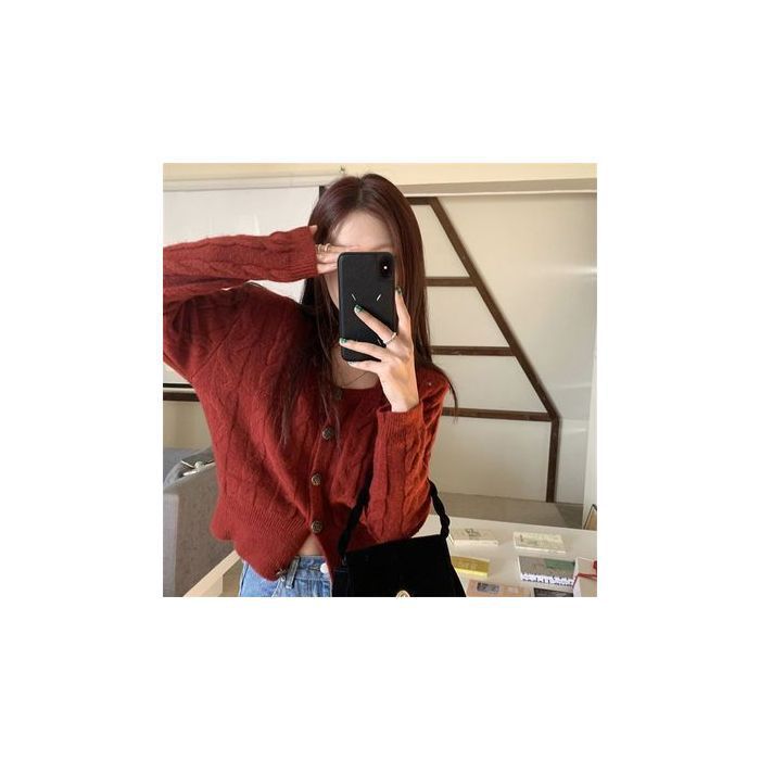 Damen-Strickjacke mit quadratischem Ausschnitt, dünn, langärmlig, vorne offen, lässig, kurzes Oberteil, trendige Mode_voghion.com