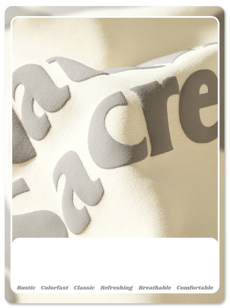 Sweat à capuche tendance à imprimé lettre floquée pour hommes et femmes – Pull unisexe surdimensionné avec poche avant (plusieurs couleurs)_voghion.com