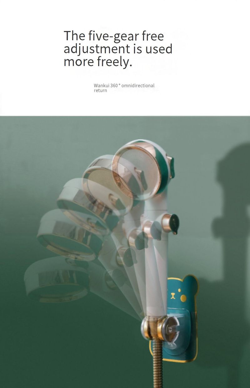 No-Drill Shower Head Holder Adjustable Universal Wall Mount Bracket For Bathroom (1-Pack, Elegant Green)_voghion.com