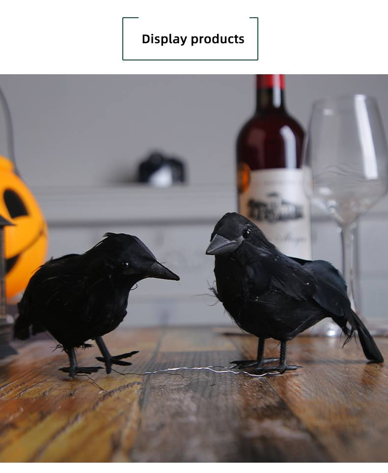Realistic Halloween Crow Decor – Foam Black Raven For Gothic Tabletop, Photography Props & Farmhouse Bird Scare_voghion.com