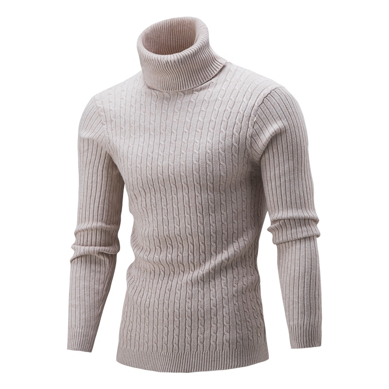 FLANDREZ Winter Warm Turtleneck Sweater Casual Men's Rollneck Warm Knitted Sweater Keep Warm Man Jumper Knit Sweater239_voghion.com