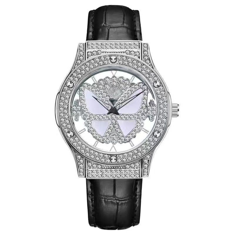 2024 Internet famous new butterfly running fashion quartz diamond inlaid ceramic women's watch_voghion.com