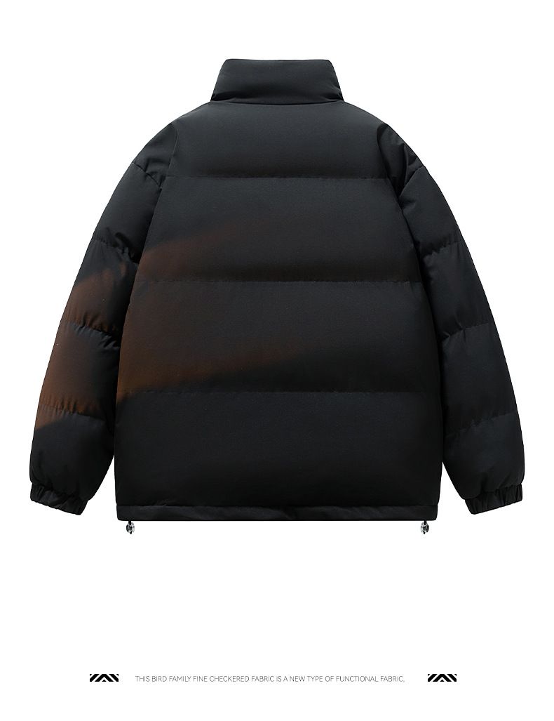 Unisex Plaid Stand Collar Zip-Up Winter Padded Coat – Warm & Stylish Oversized Jacket For Men & Women_voghion.com