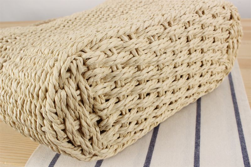 Paper Rope Woven Bag New French Niche Hollow Woven Bag One Shoulder Hand-held Large Capacity Beach Bag Suitable For Beach Play_voghion.com