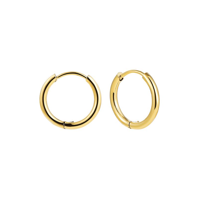 Sieradenset voor dames Fashionr Supply Retro Fashion Eenvoudige roestvrijstalen oorbel Veelzijdige ronde hoepeloorbellen_voghion.com
